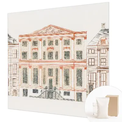 Papier peint panoramique chambre adulte avec un motif de bâtiments classiques