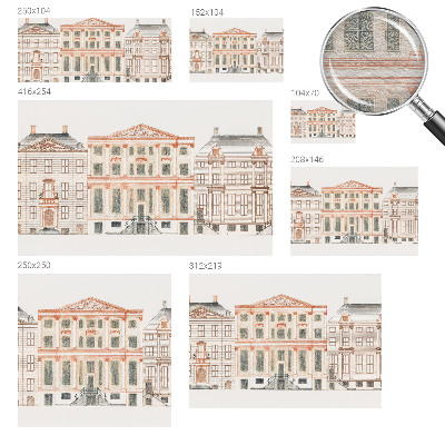 Papier peint panoramique chambre adulte avec un motif de bâtiments classiques