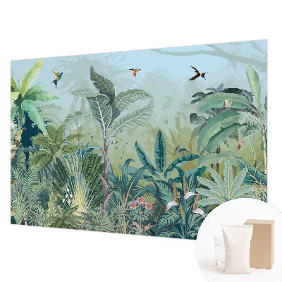 Papier peint panoramique tendance avec un motif de nature tropicale