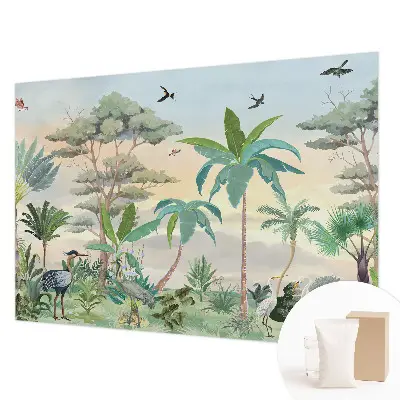 Papier peint photographique sur tissu non tissé flore exotique