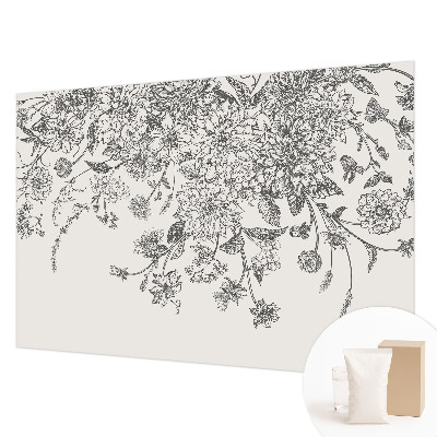 Papier peint chambre moderne avec un motif floral