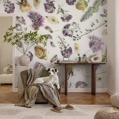 Papier peint intissé imprimé Fleurs séchées