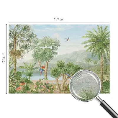 Papier peint panoramique intissé avec un motif de paysage exotique