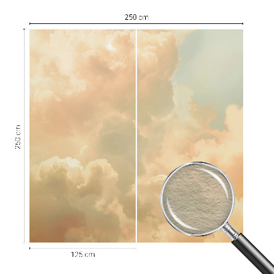 Tapisserie panoramique avec un motif d'éthérés nuages