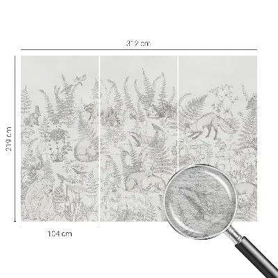 Papier peint photo sur tissu non tissé animaux de la forêt