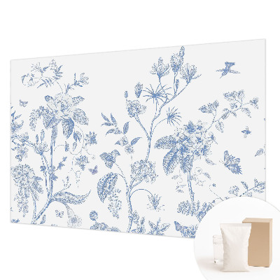 Papier peint panoramique chambre avec un motif floral