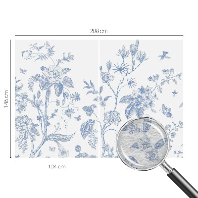 Papier peint panoramique chambre avec un motif floral