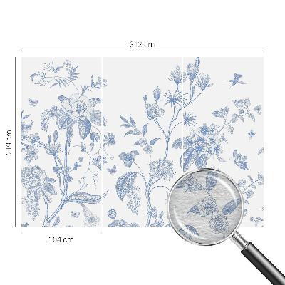 Papier peint panoramique chambre avec un motif floral