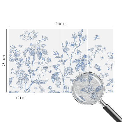 Papier peint panoramique chambre avec un motif floral