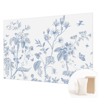 Papier peint panoramique chambre avec un motif floral