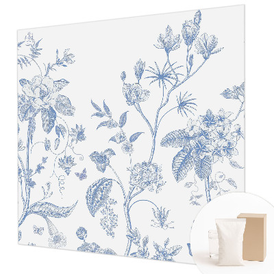Papier peint panoramique chambre avec un motif floral