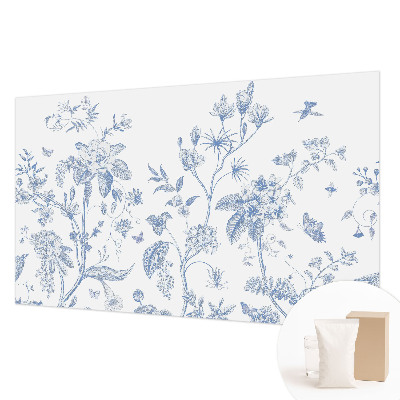 Papier peint panoramique chambre avec un motif floral