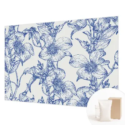 Papier peint intissé imprimé branches fleuries
