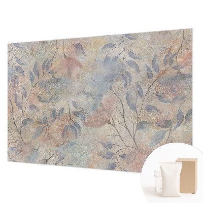 Décoration murale panoramique intissé avec un motif de feuilles abstraites