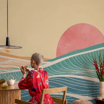 Papier peint photo sur tissu non tissé vagues de la mer