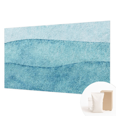 Papier peint panoramique enfant avec un motif de vagues bleues