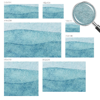 Papier peint panoramique enfant avec un motif de vagues bleues