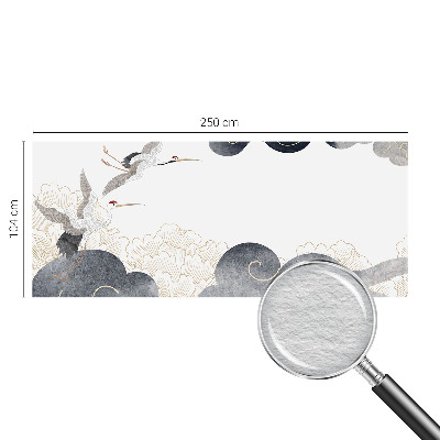 Papier peint panoramique de haute qualité avec un motif de grues en vol