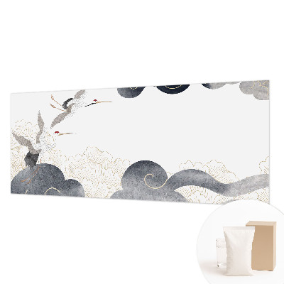 Papier peint panoramique de haute qualité avec un motif de grues en vol