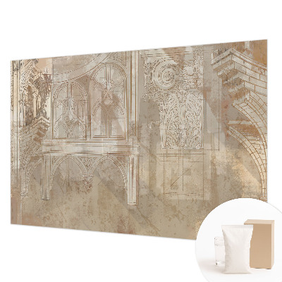 Papier peint panoramique facile à poser à motif d'ornements historiques