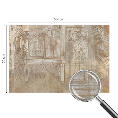 Papier peint panoramique facile à poser à motif d'ornements historiques
