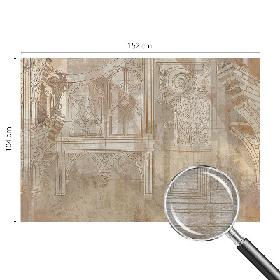 Papier peint panoramique facile à poser à motif d'ornements historiques