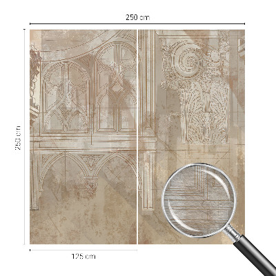Papier peint panoramique facile à poser à motif d'ornements historiques