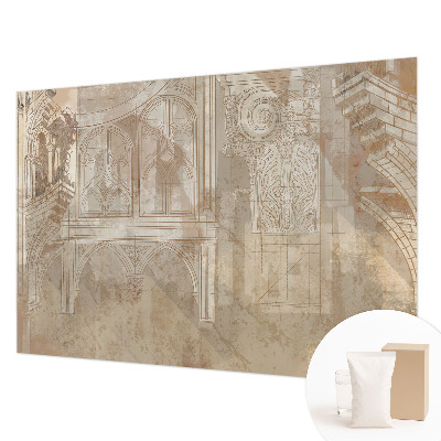 Papier peint panoramique facile à poser à motif d'ornements historiques