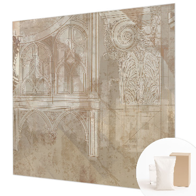 Papier peint panoramique facile à poser à motif d'ornements historiques