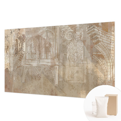Papier peint panoramique facile à poser à motif d'ornements historiques