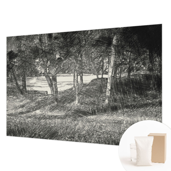 Papier peint salon moderne à motif de paysage apaisant