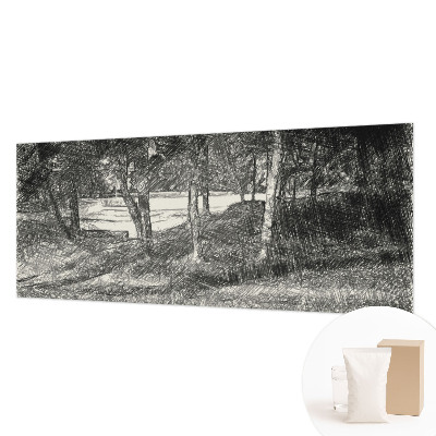 Papier peint salon moderne à motif de paysage apaisant