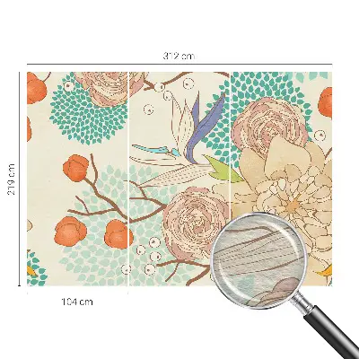 Papier peint photo imprimé sur tissu non tissé Fantaisie florale