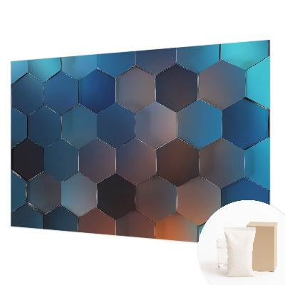 Papier peint chambre moderne Modré šesťuholníky