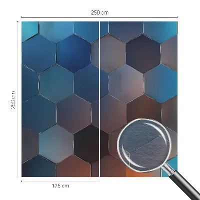 Papier peint photo sur tissu non tissé hexagones bleus