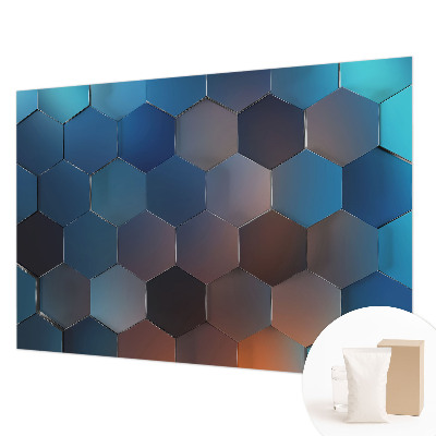 Papier peint chambre moderne Modré šesťuholníky