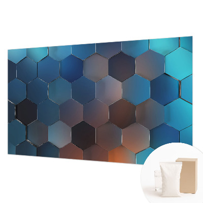 Papier peint chambre moderne Modré šesťuholníky