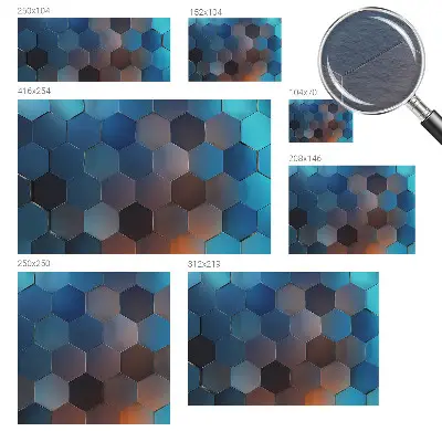 Papier peint photo sur tissu non tissé hexagones bleus