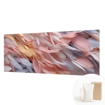 Papier peint photographique sur tissu non tissé plumes pastel