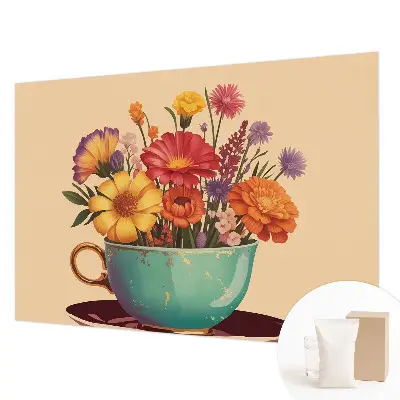 Papier peint photo imprimé sur tissu non tissé Un bouquet coloré