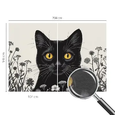 Papier peint photographique sur tissu non tissé fleurs de chat