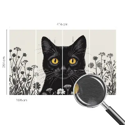 Papier peint photographique sur tissu non tissé fleurs de chat