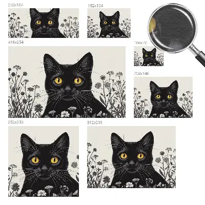 Papier peint photographique sur tissu non tissé fleurs de chat