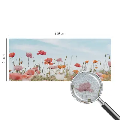 Papier peint intissé imprimé fleurs de coquelicot