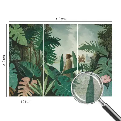 Papier peint photo imprimé sur tissu non tissé jungle exotique