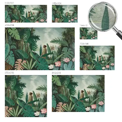 Papier peint photo imprimé sur tissu non tissé jungle exotique