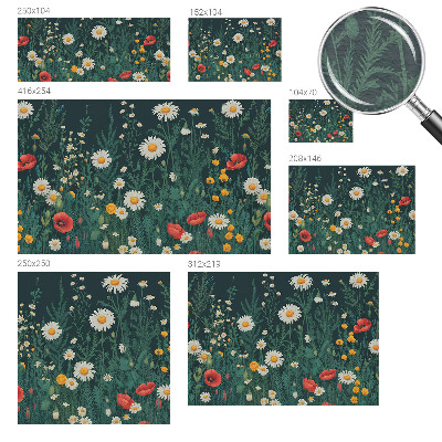 Décoration murale panoramique intissé avec motif de fleurs sauvages