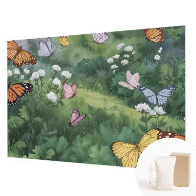 Papier peint photo sur tissu non tissé Papillons dans la prairie