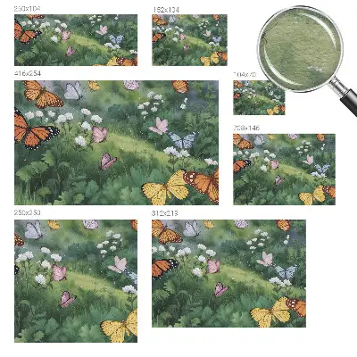 Papier peint photo sur tissu non tissé Papillons dans la prairie