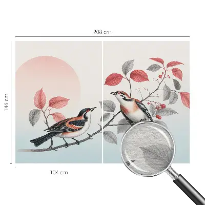 Papier peint photo grand format pour le mur oiseaux assis